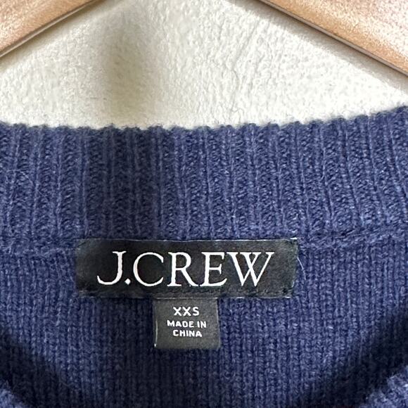 J. CREW Fair Isle Cardigan Sweater Cherry Print Navy Blue Sz XXS {QQ1} - Picture 5 of 7